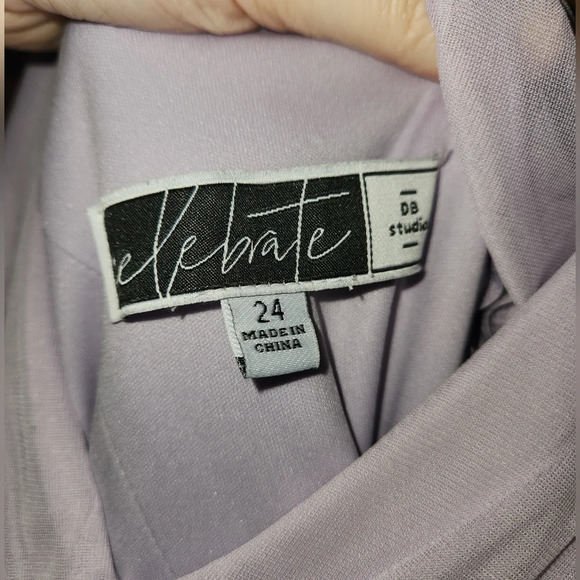 David's Bridal Size 24 Iris/Lavender Long Bridesmaid Dress with Cowl Neck Back - Picture 5 of 16